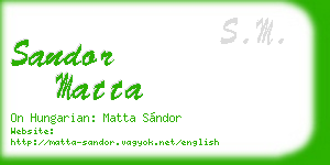 sandor matta business card
